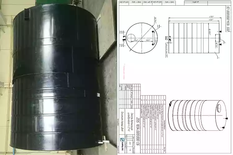 Кислотостойкая ёмкость с мешалкой